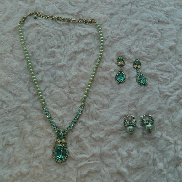 HEIDI DAUS Pretty Precious Crystal Pearl Bead Necklace & Earrings - Picture 5 of 16